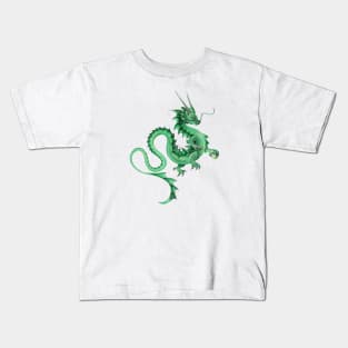 Serene Green Asian Dragon Kids T-Shirt